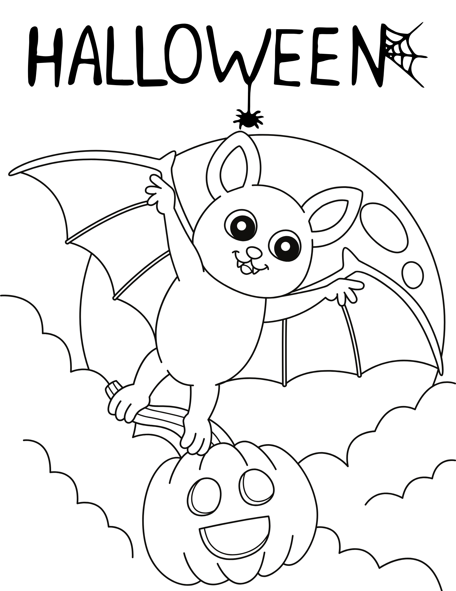 Bat themed free halloween coloring pages printable â