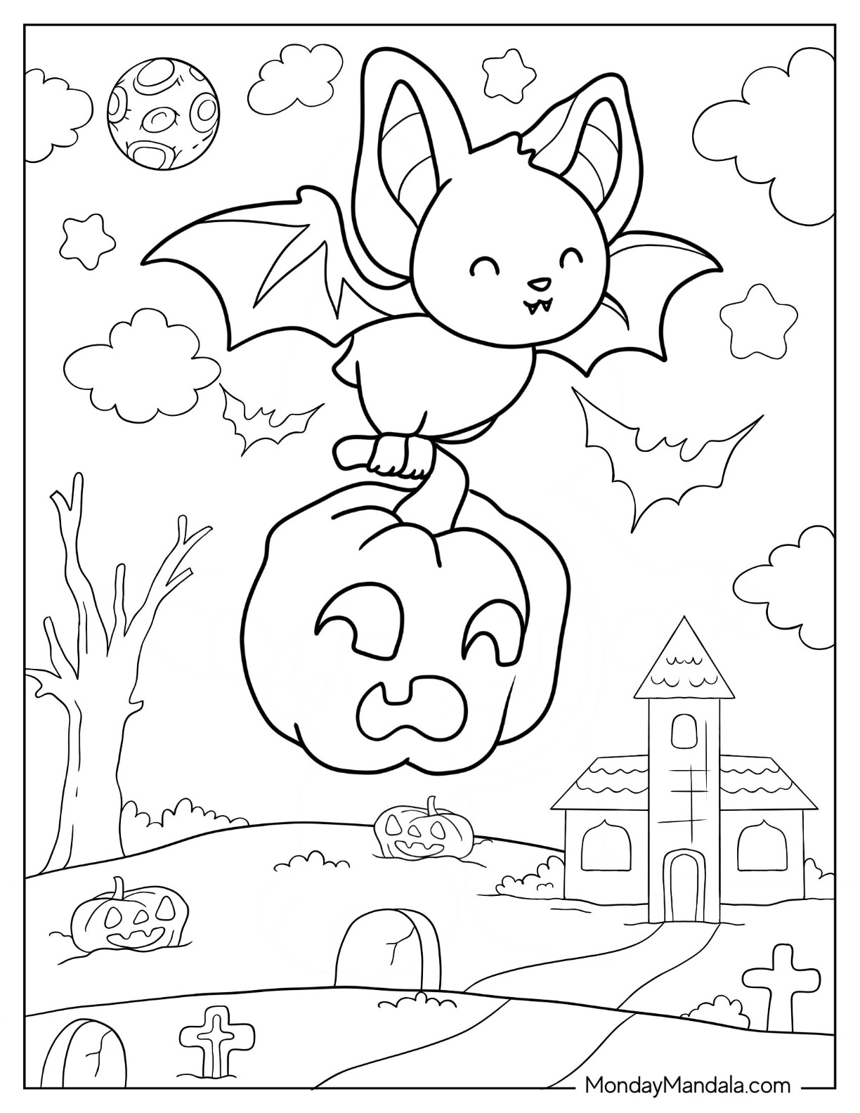 Bat coloring pages free pdf printables