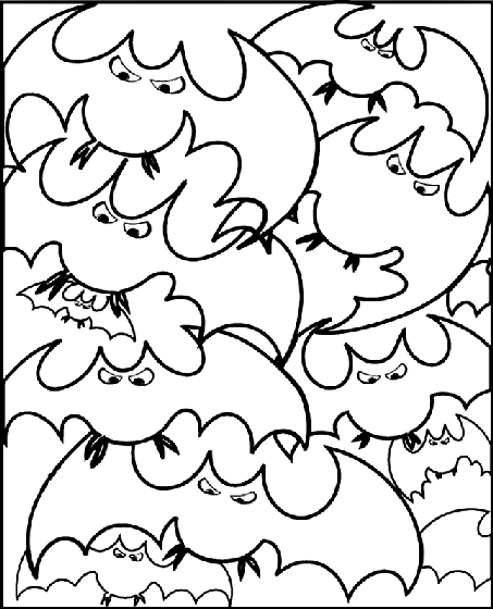 Halloween bats coloring page