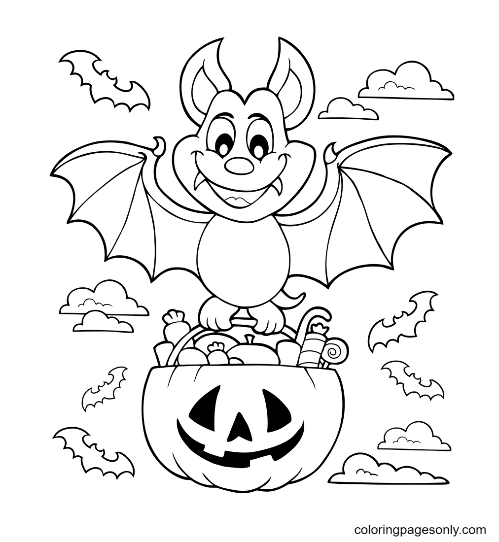 Halloween bats coloring pages printable for free download