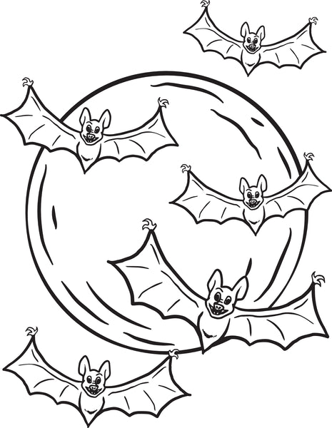 Printable halloween bats coloring page for kids â