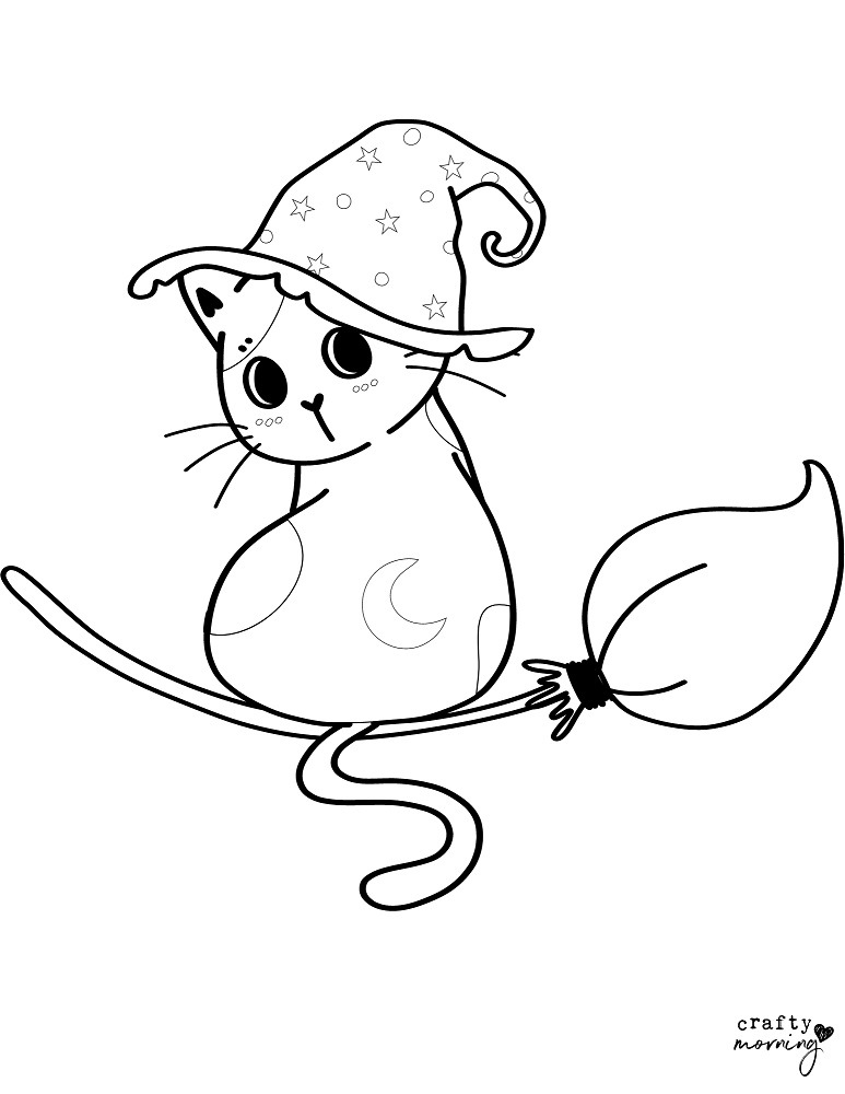 Halloween cat coloring pages free printables