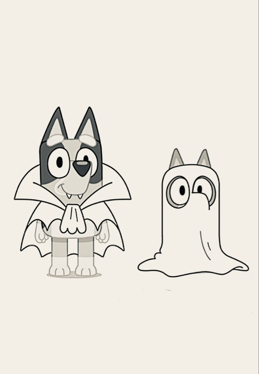 Bluey coloring printable halloween coloring book art halloween drawings cute coloring pages