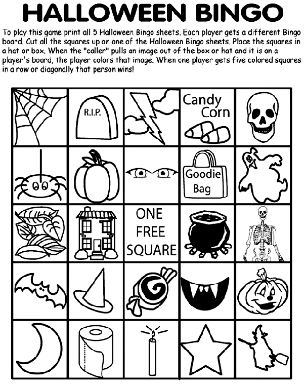 Halloween bingo no coloring page