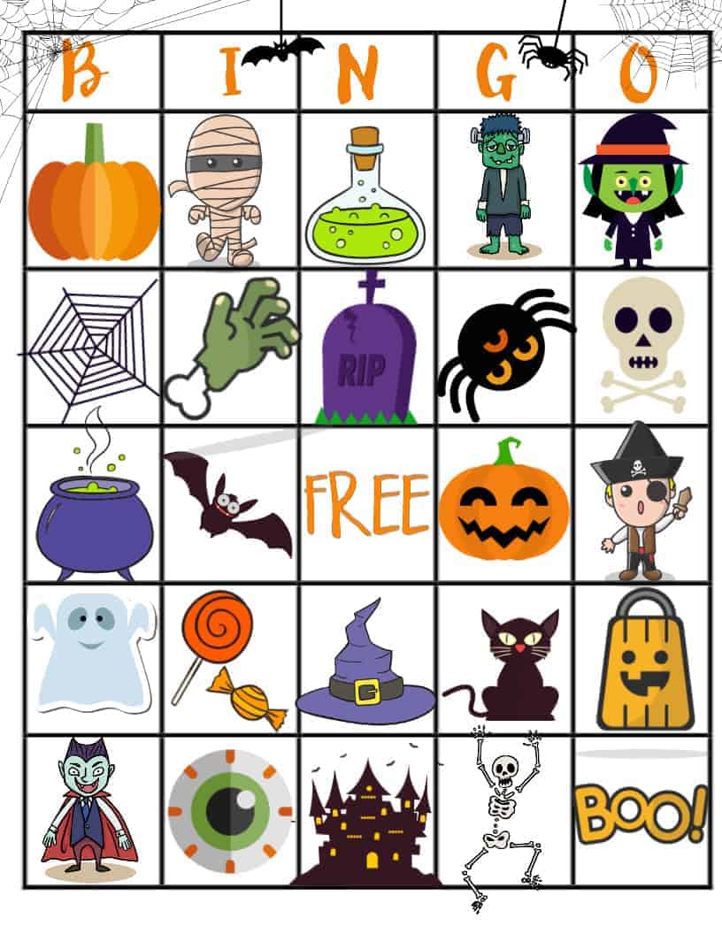 Your kids will love this free spooky halloween printable bingo board