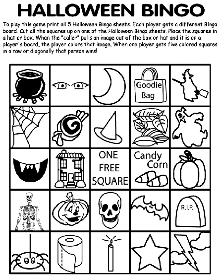 Halloween bingo no coloring page