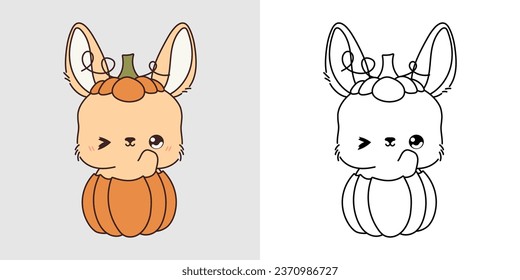 Kawaii clipart halloween rabbit illustration coloring stock vector royalty free