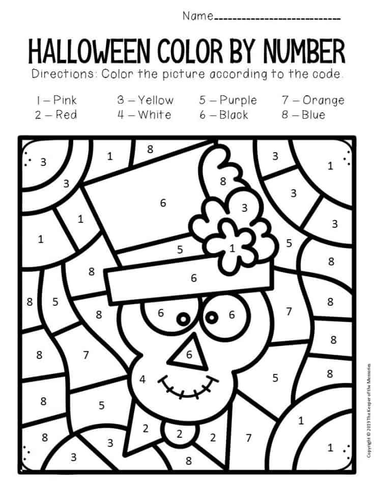 Color by number halloween preschool worksheets halloween preschool halloween kindergarten halloween worksheets