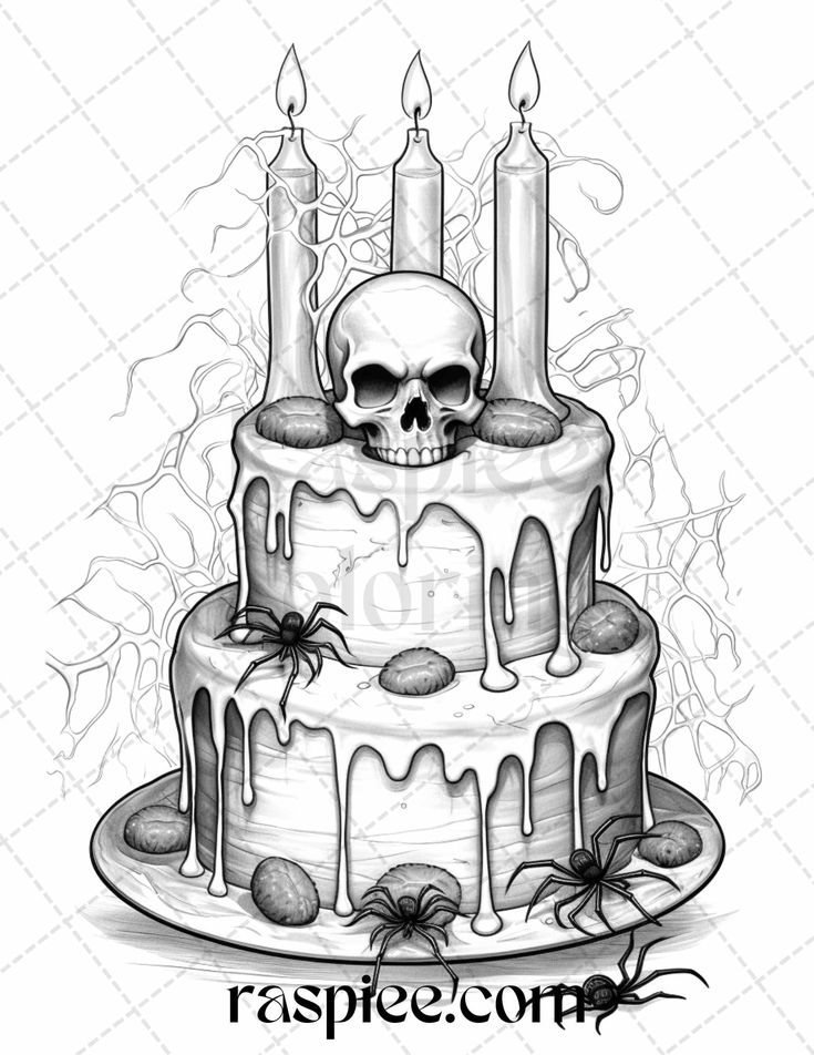 Halloween spooky desserts grayscale coloring pages printable for ad grayscale coloring halloween coloring pages halloween coloring sheets