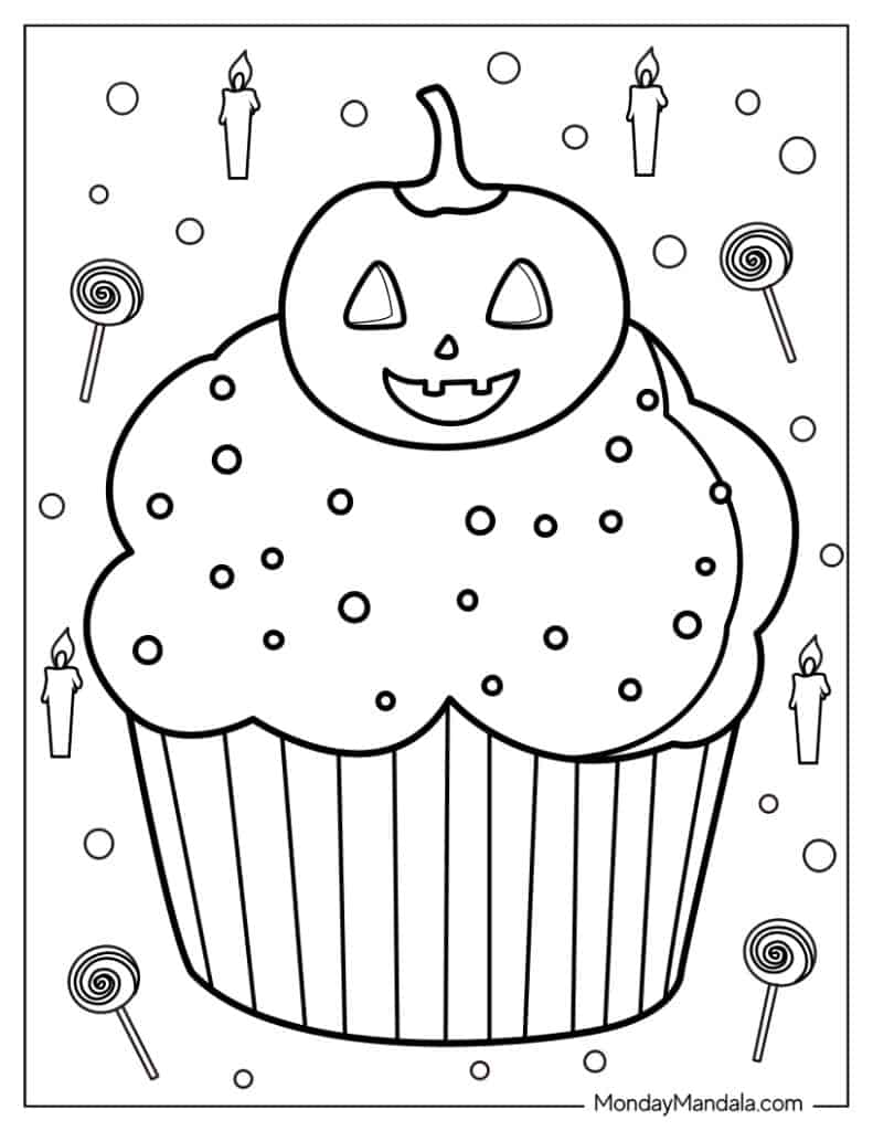 Cupcake coloring pages free pdf printables