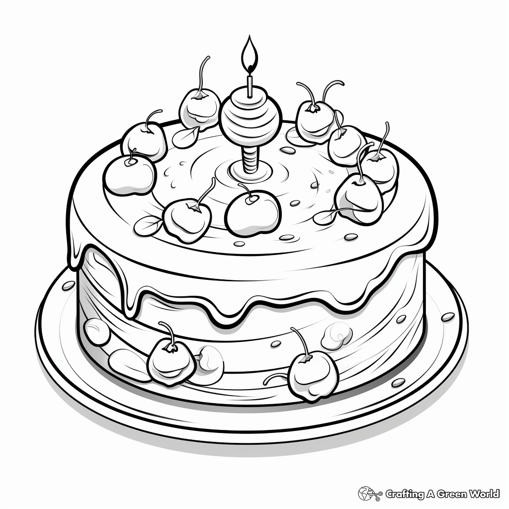 Cake coloring pages