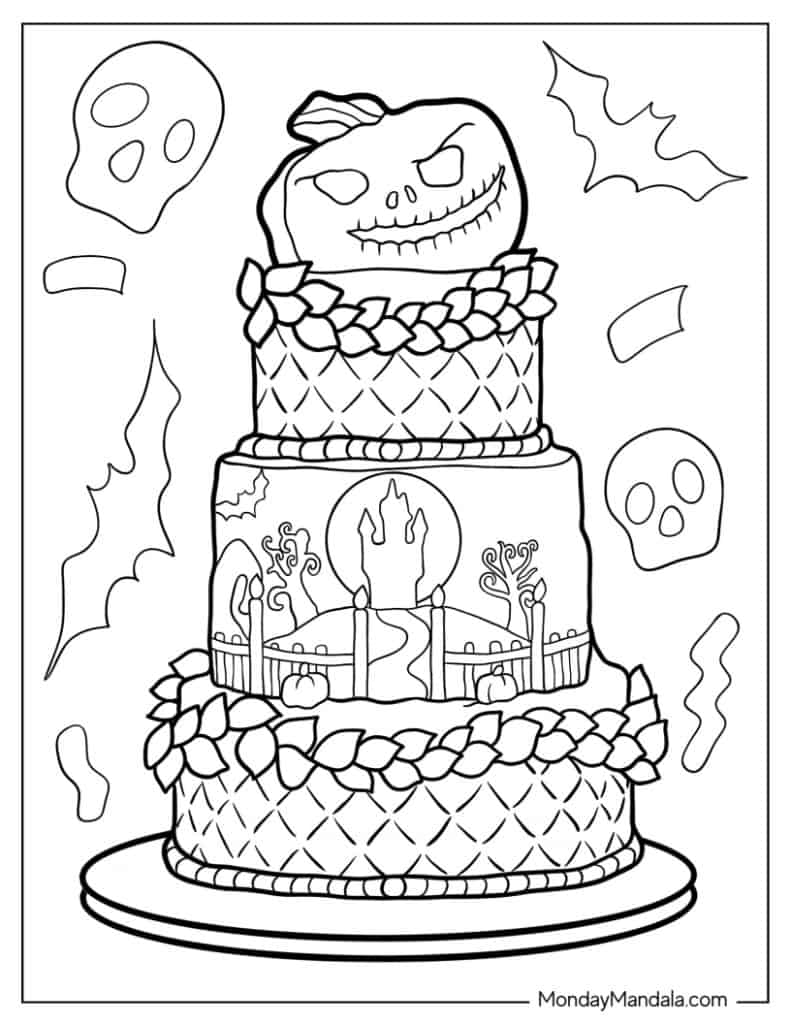 Cake coloring pages free pdf printables