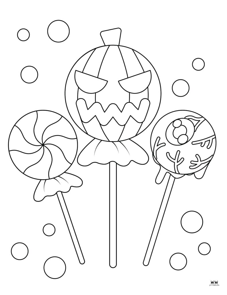 Halloween candy coloring pages