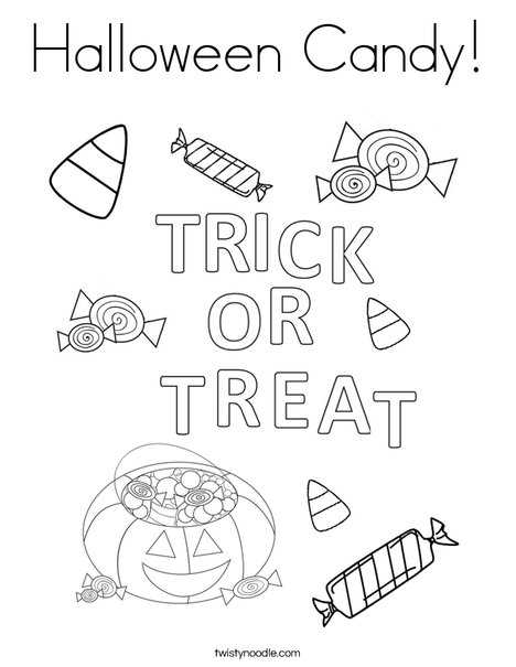 Halloween candy coloring page