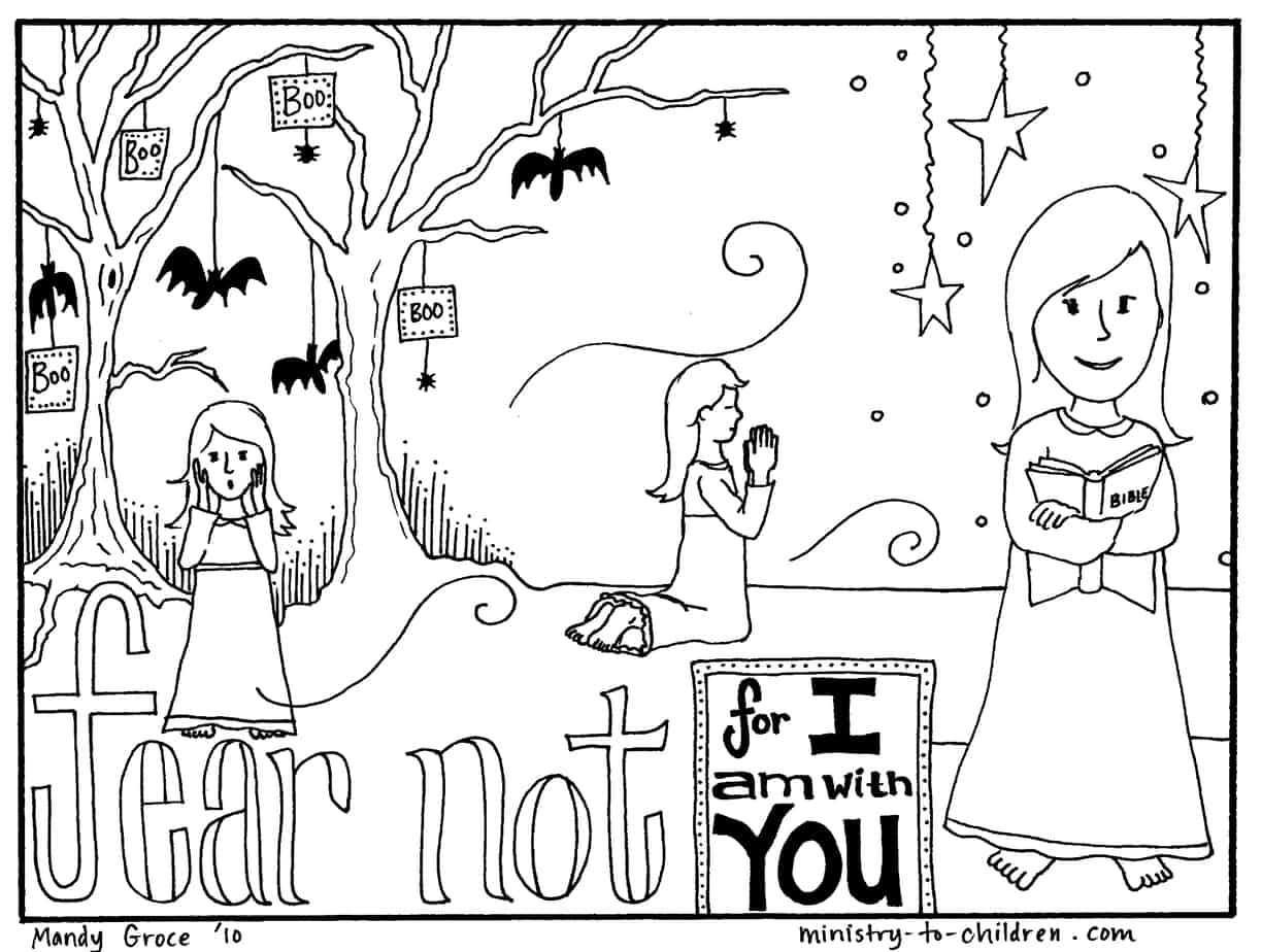 Halloween coloring pages religious christian do not fear