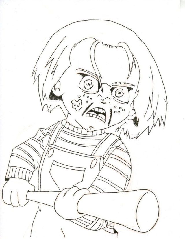 Creative photo of chucky coloring pages