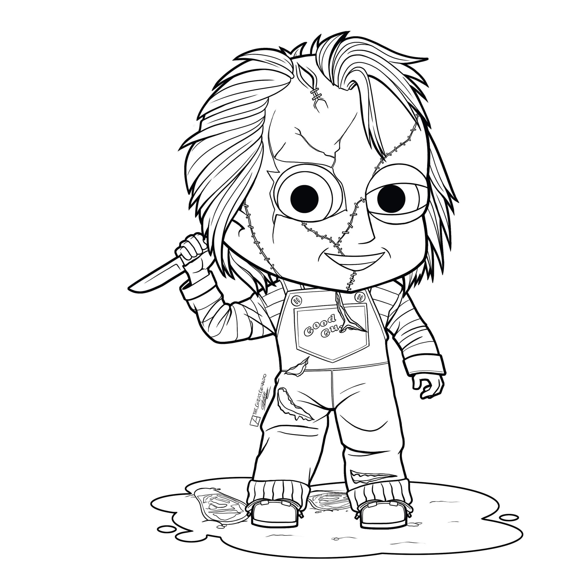 Gerry vail on x inktober day crawl featuring chucky because this lil bugger makes my skin crawl happy halloween everyone inktober inktober chibi chibiart chibidrawing art drawings cute halloween chucky