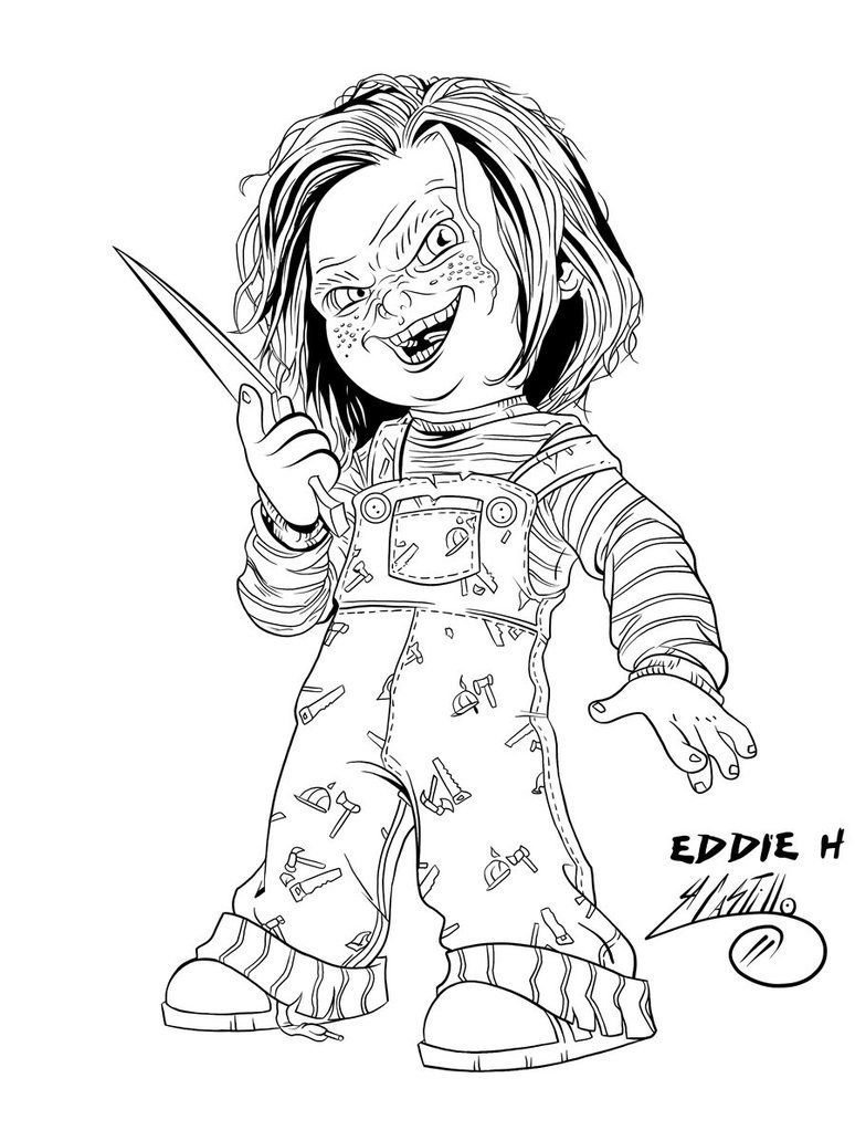 Chucky doll coloring pages printable coloring pages skull coloring pages unicorn coloring pages halloween coloring pages