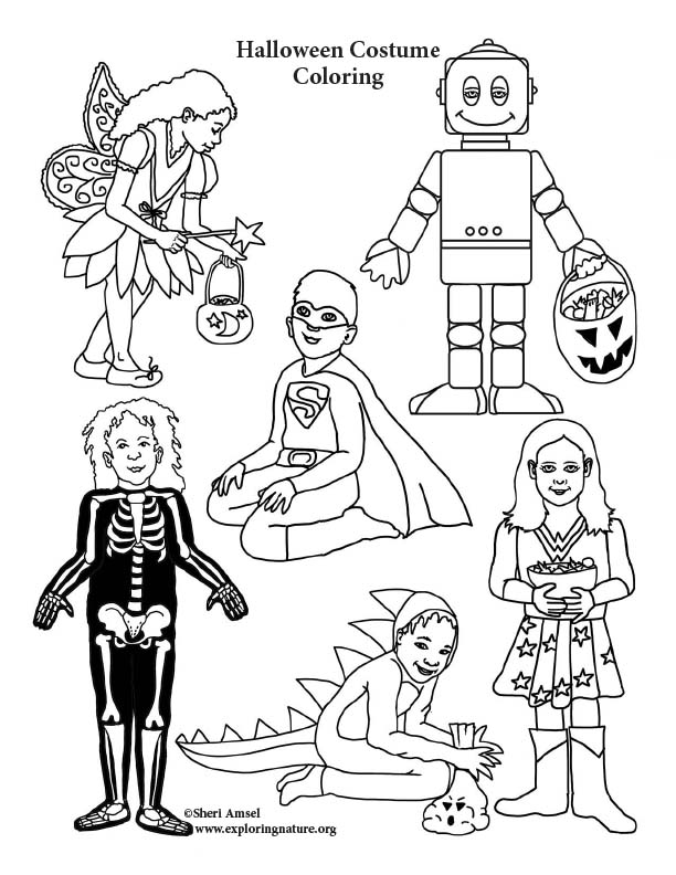 Halloween costume coloring