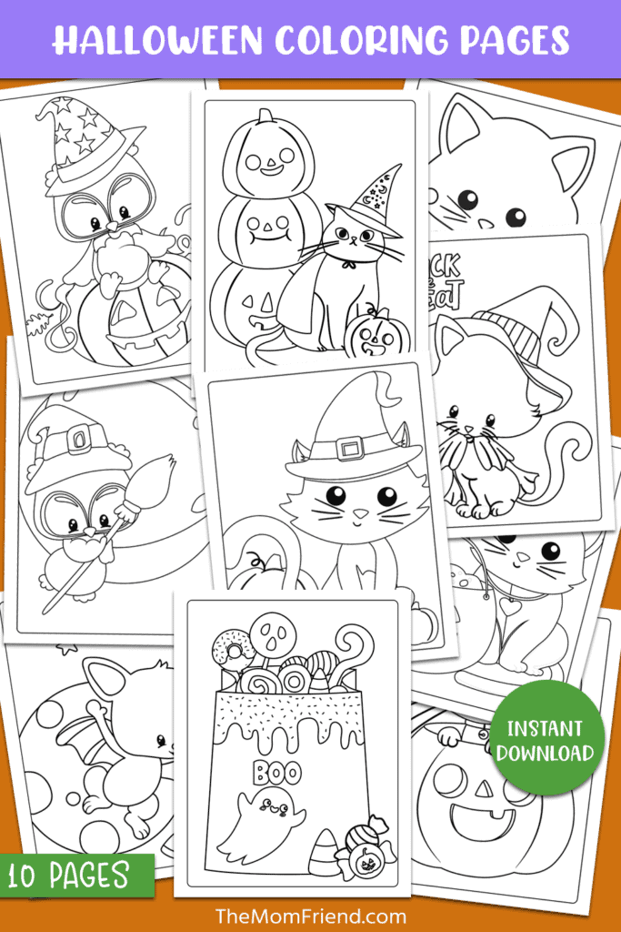 Cute halloween coloring pages to print for free the mom friend