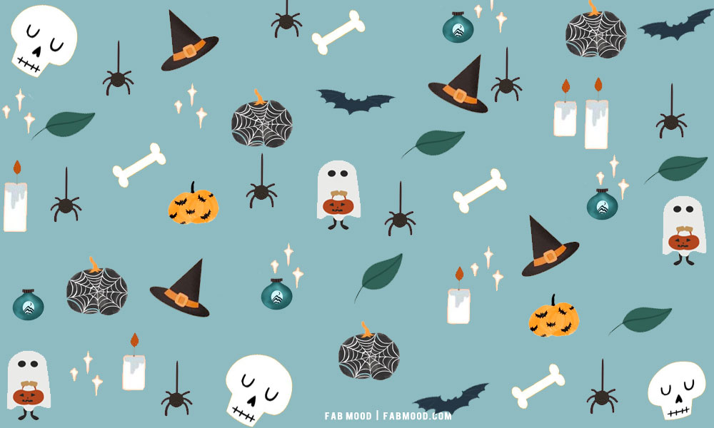 Cute halloween wallpaper ideas spooky blue background