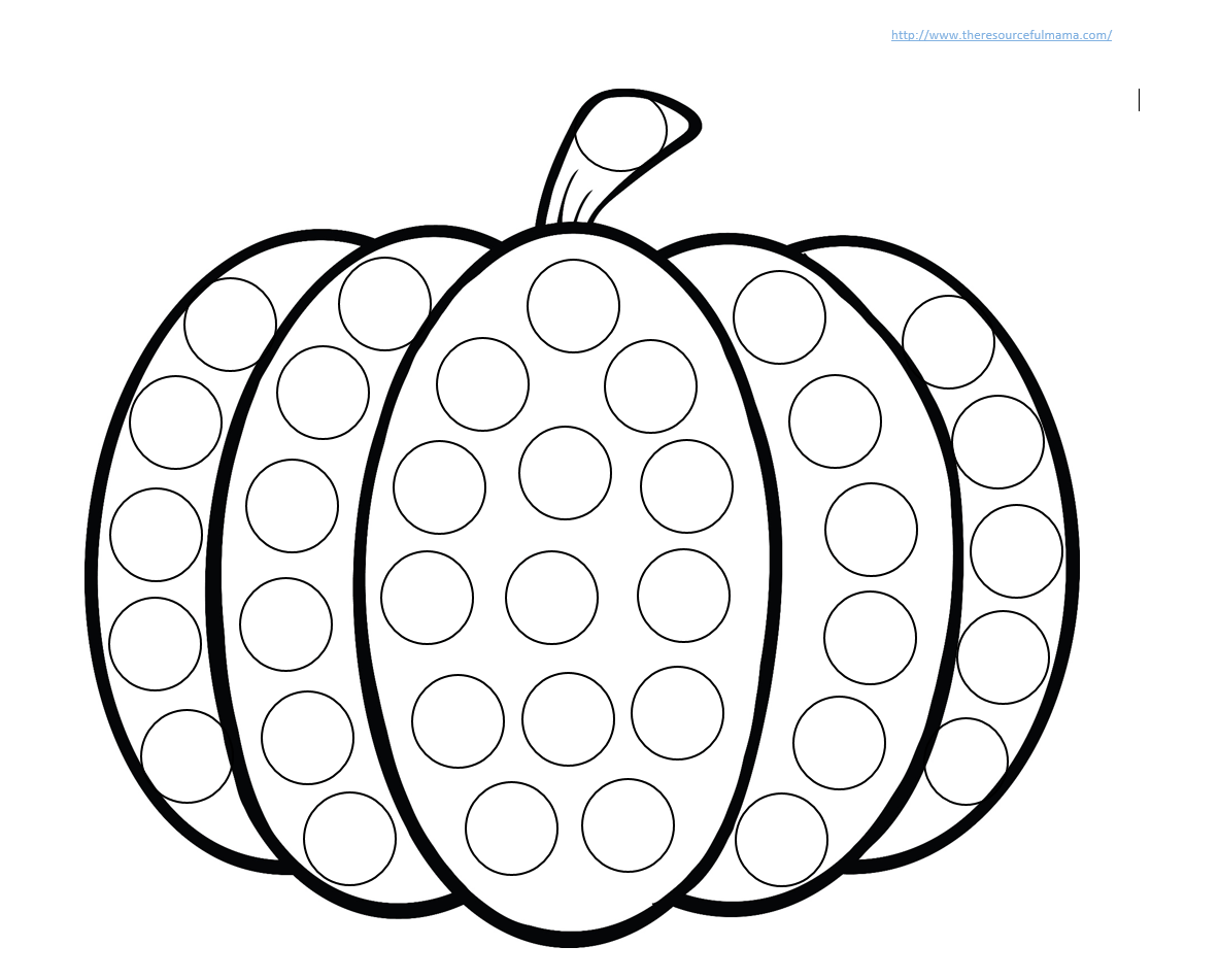 Pumpkin do a dot worksheet halloween preschool dot marker printables do a dot