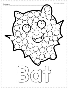 Halloween dot markers coloring pages by the kinder kids tpt