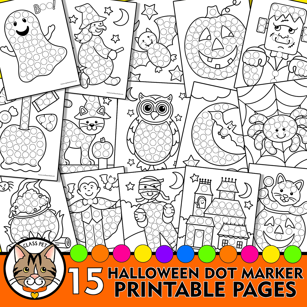 Halloween dot marker coloring pages halloween do a dot printable halloween fine motor activity made by teachers