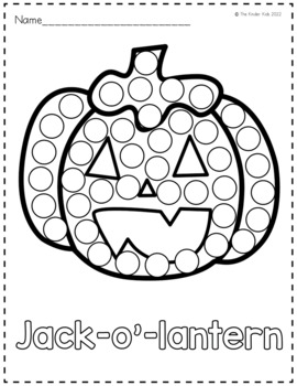 Halloween dot markers coloring pages by the kinder kids tpt