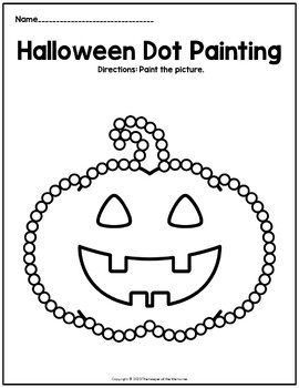 Halloween dot painting printable worksheets by the keeper of the memories