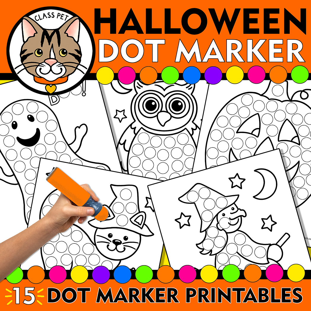 Halloween dot marker coloring pages halloween do a dot printable halloween fine motor activity made by teachers