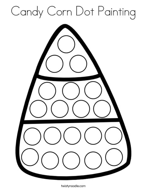 Candy corn dot painting coloring page