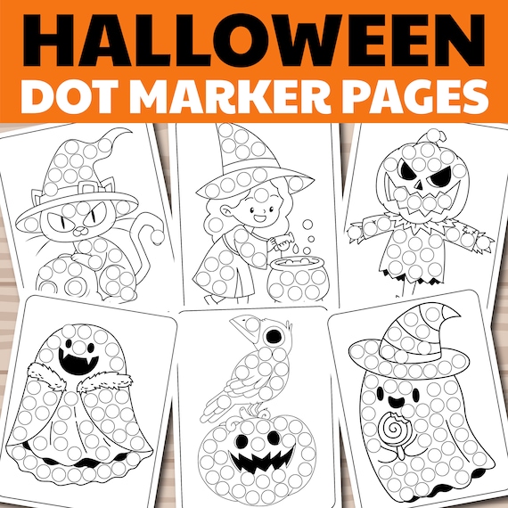 Halloween dot marker printable dot markers activity dot marker coloring pages halloween themed coloring pages