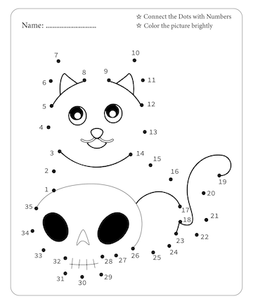 Premium vector halloween dot to dot coloring page for kids premium vector