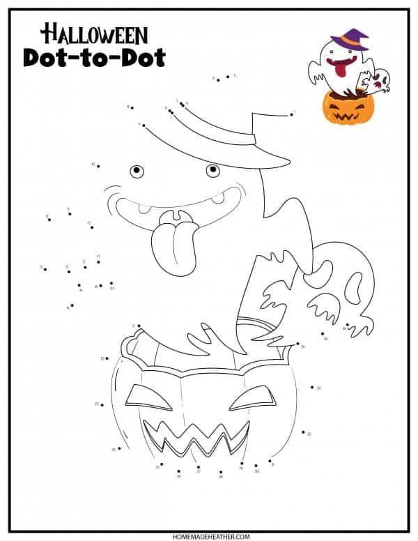 Free halloween dot to dot printables homemade heather