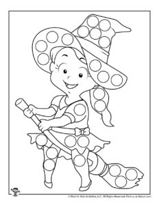 Halloween dot coloring pages woo jr kids activities childrens publishing