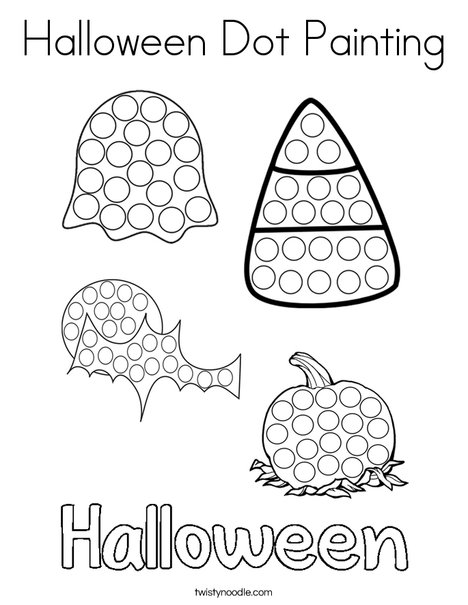 Halloween dot painting coloring page