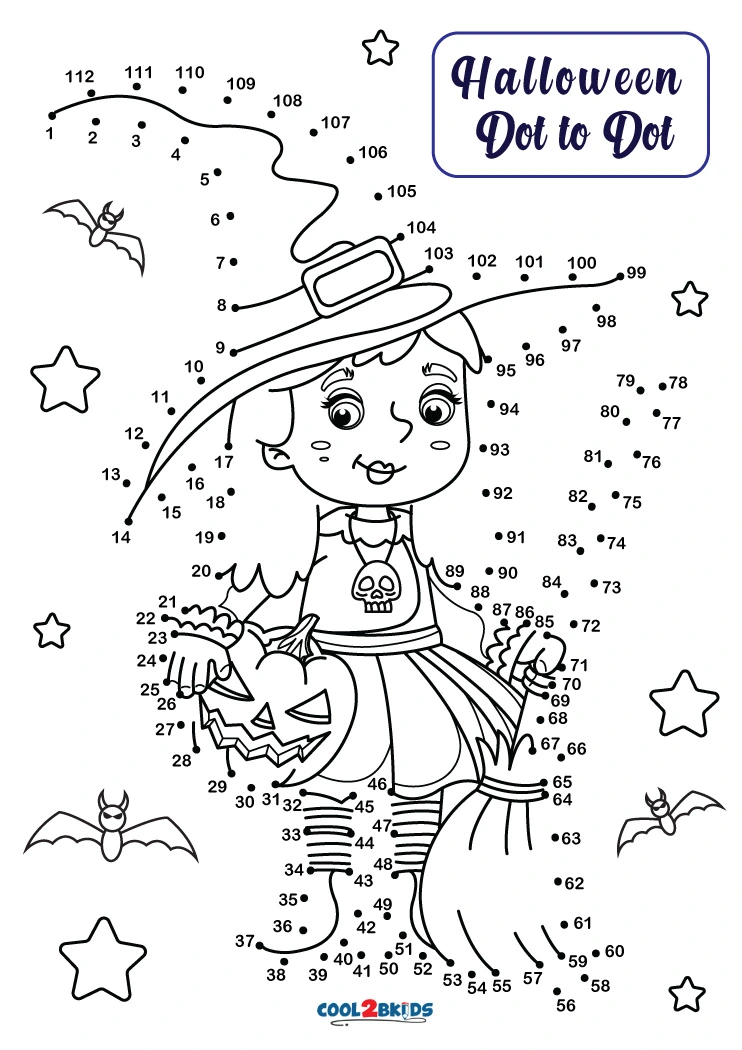 Free printable halloween dot to dot