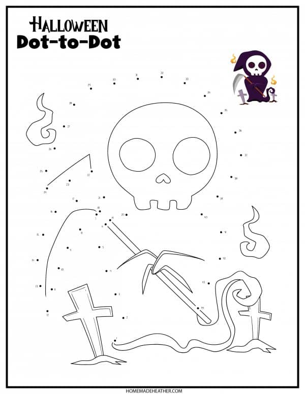 Free halloween dot to dot printables homemade heather