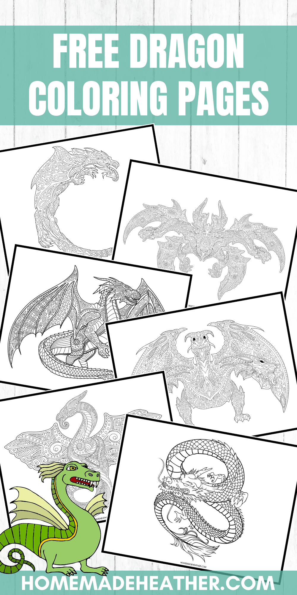 Free printable dragon coloring pages homemade heather