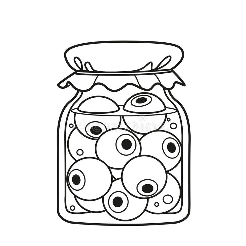 Eyeballs in glass jar stock vector illustration of party