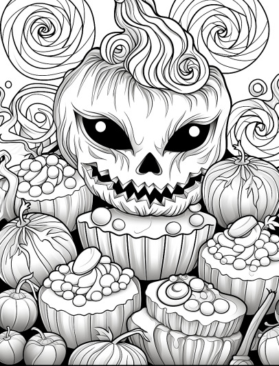 Halloween eyeball candy coloring page