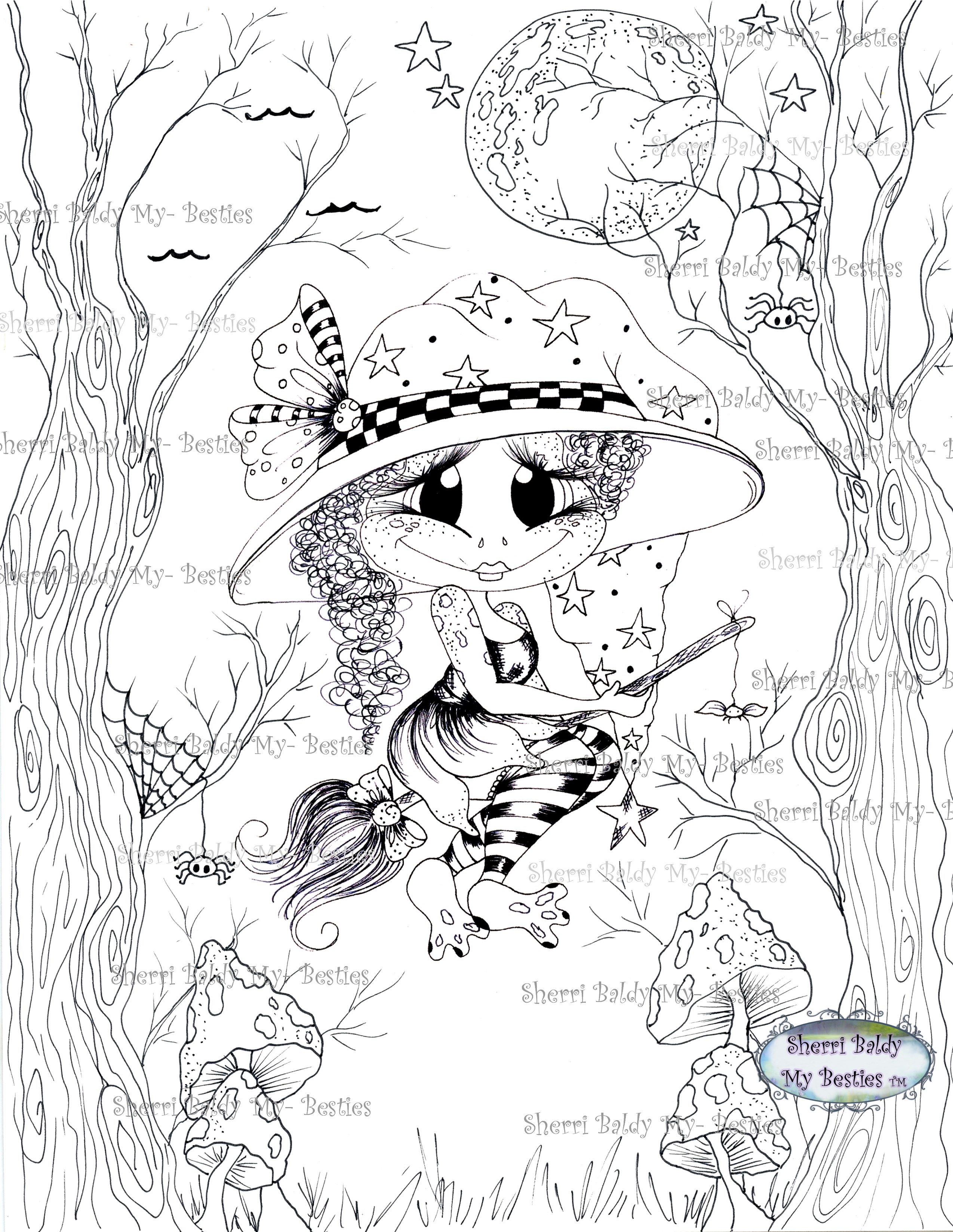 Instant download digital digi stamps big eye big head dolls digi my