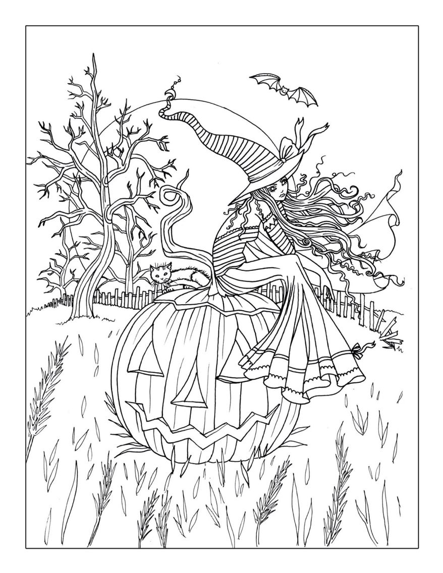 Halloween fairy coloring page halloween coloring book halloween doodle doodle coloring