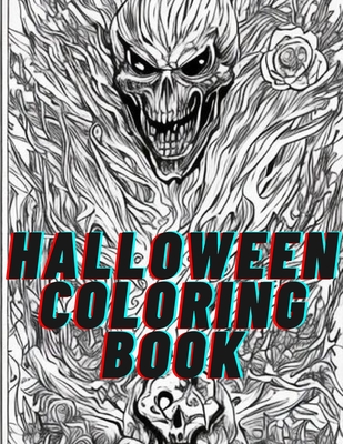 Halloween coloring book for ages teen to adult paperback face in a book