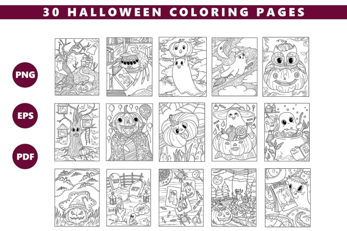 Deliver creative halloween coloring pages for adults by teesigner