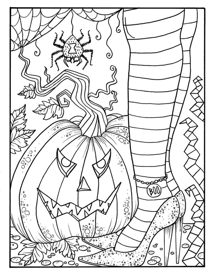 Witchy feet pdf coloring page halloween coloring fun pumpkin witch fall adult coloring page