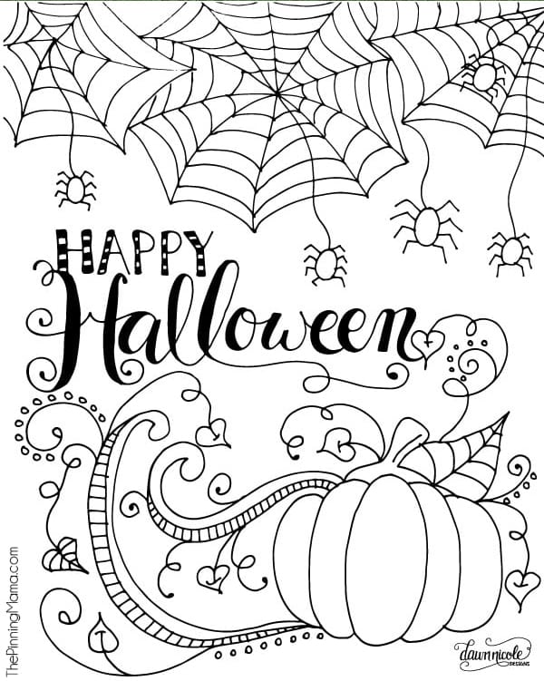 Free halloween coloring pages for adults kids