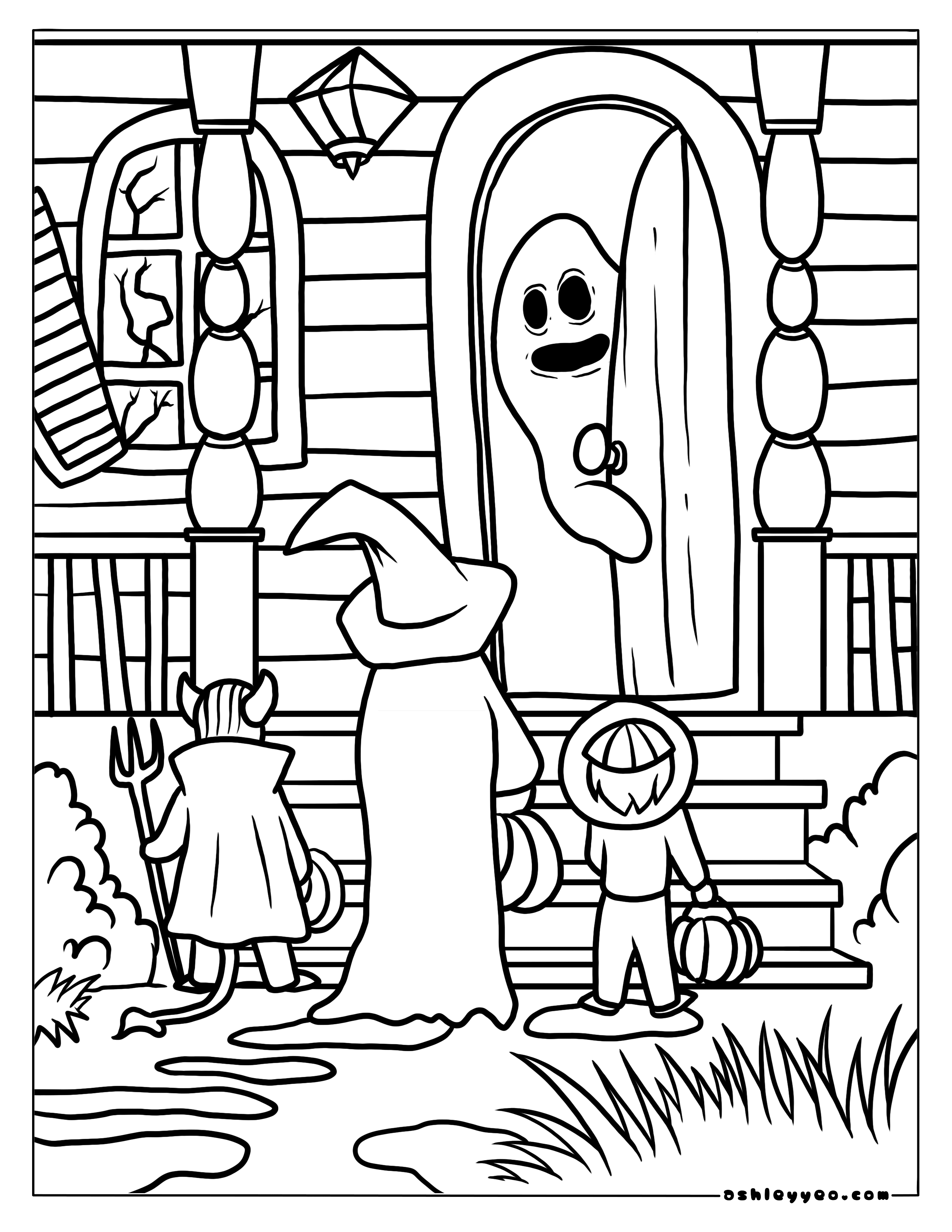 Free halloween ghost coloring pages for kids