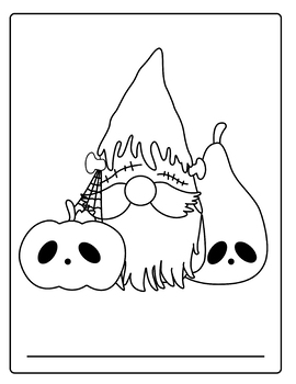 Printable halloween coloring pages gnomes by chonnieartwork tpt